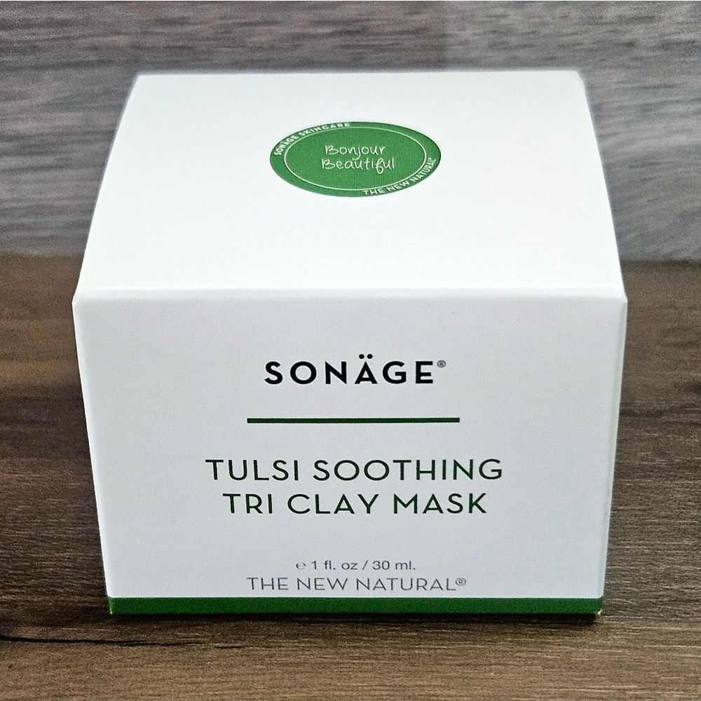 SONAGE Tulsi Soothing Mineral Rich Tri Clay MASK To Unclog & Purify Pores NEW